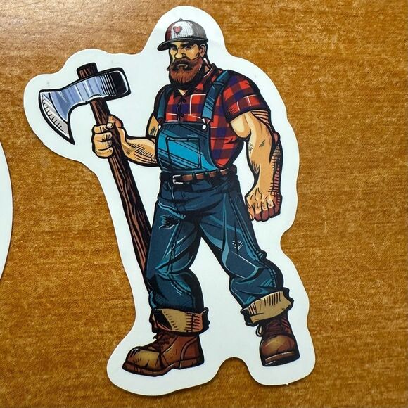Lumberjack Sticker with Axe - Picture 1 of 1